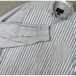 Charles Tyrwhitt Shirt Mens Medium Blue Slim‎ Fit Stripe Long Sleeve Button Down